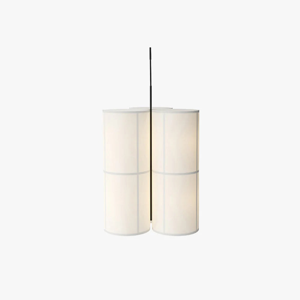 Pendant Lamp | Japanese-Inspired Fabric Shade & Metal Frame | Bulb Included