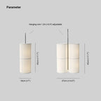 Pendant Lamp | Japanese-Inspired Fabric Shade & Metal Frame | Bulb Included