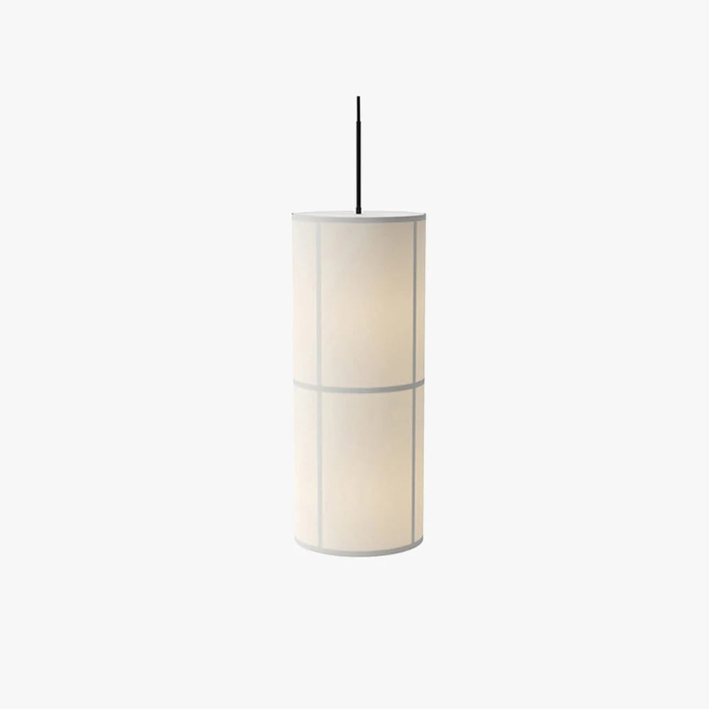 Pendant Lamp | Japanese-Inspired Fabric Shade & Metal Frame | Bulb Included
