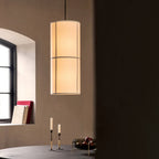 Pendant Lamp | Japanese-Inspired Fabric Shade & Metal Frame | Bulb Included