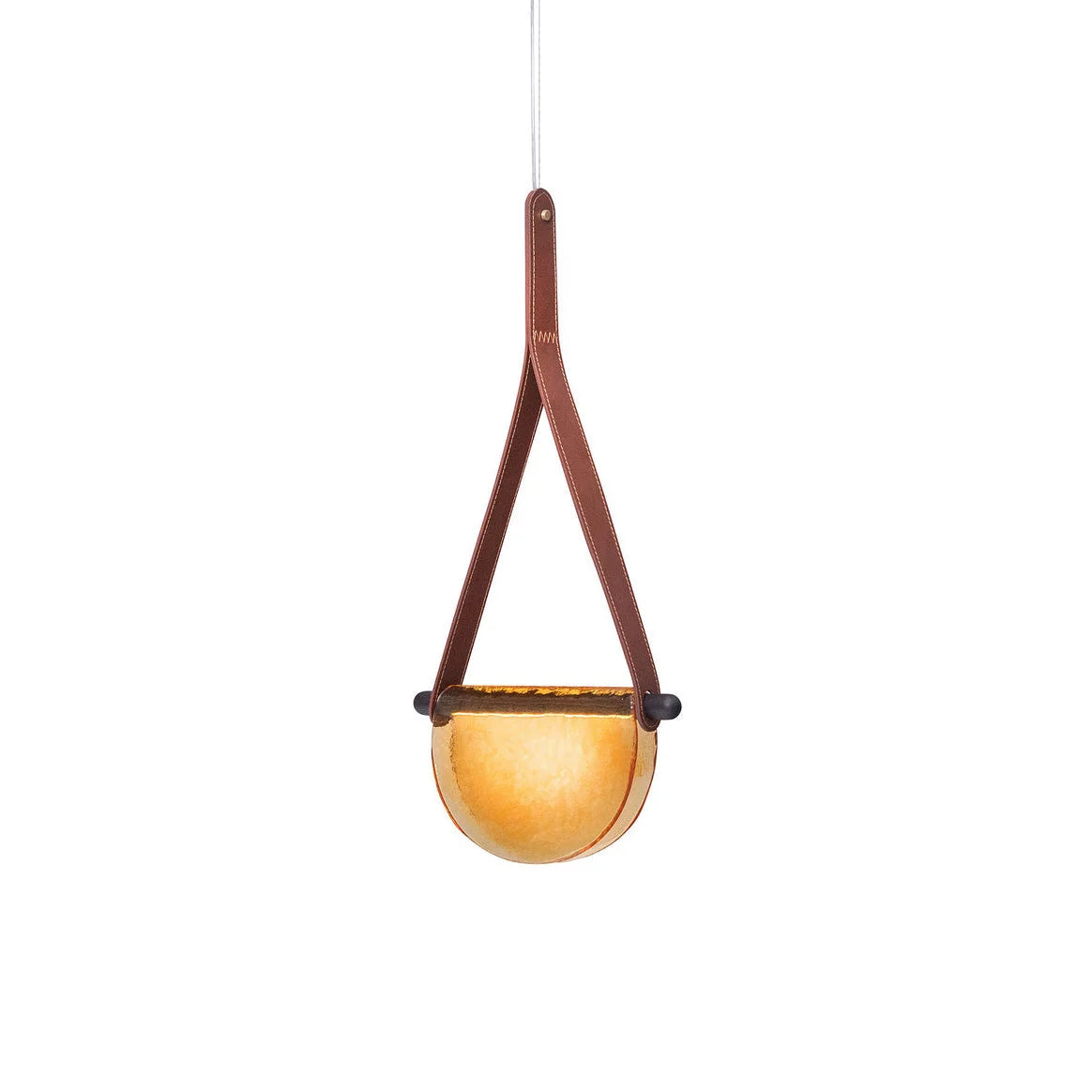 Pendant Lamp | Leather & Wood Body & Integrated LED
