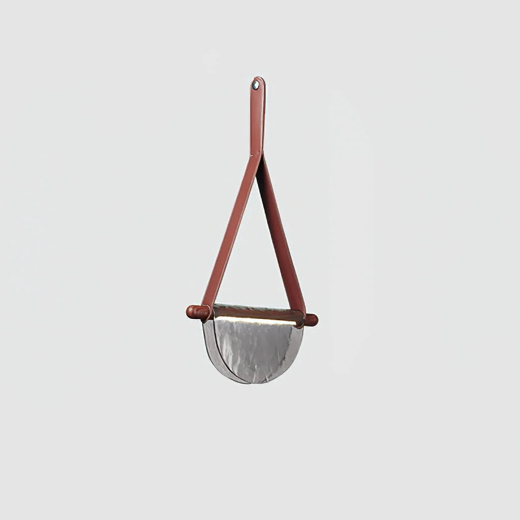 Pendant Lamp | Leather & Wood Body & Integrated LED