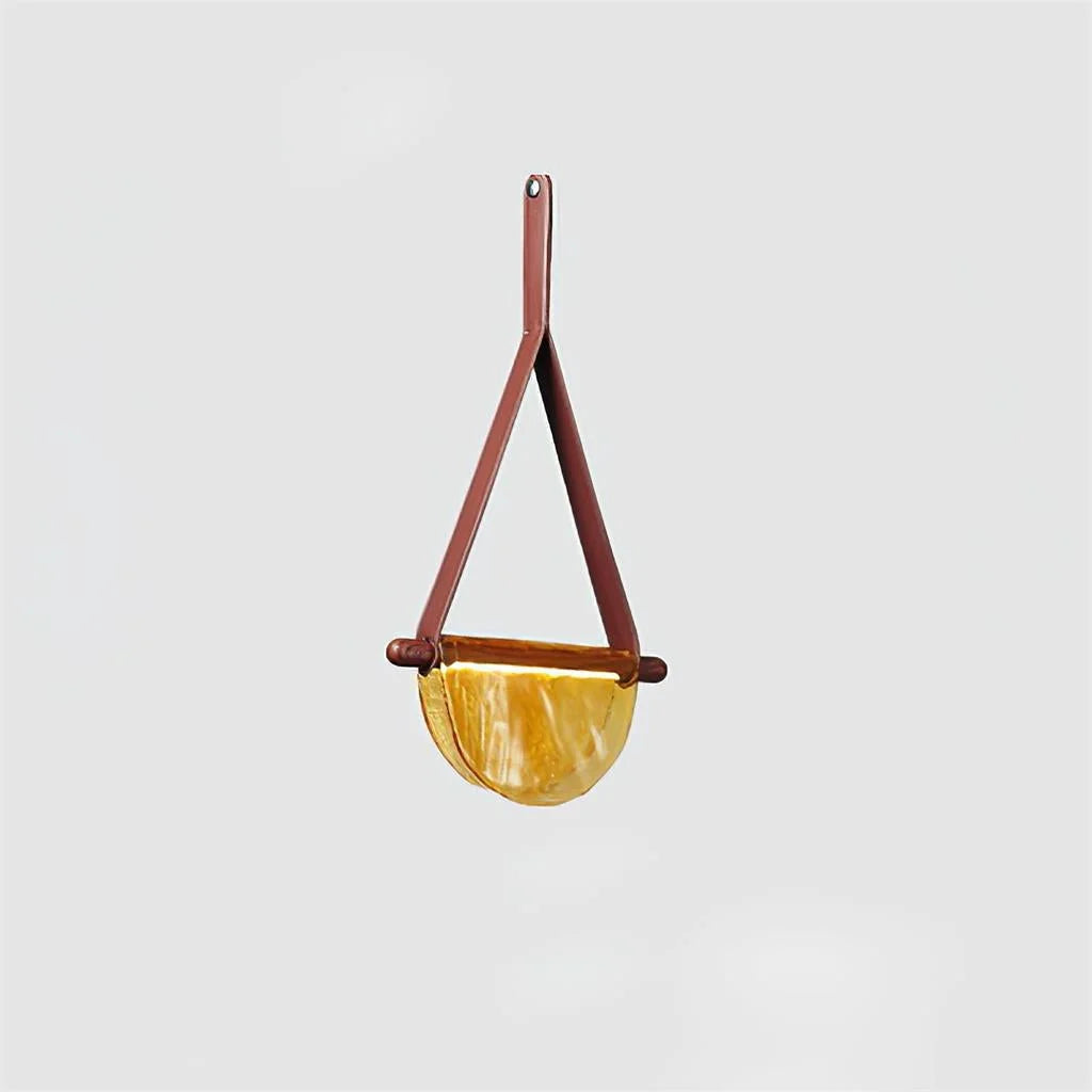 Pendant Lamp | Leather & Wood Body & Integrated LED