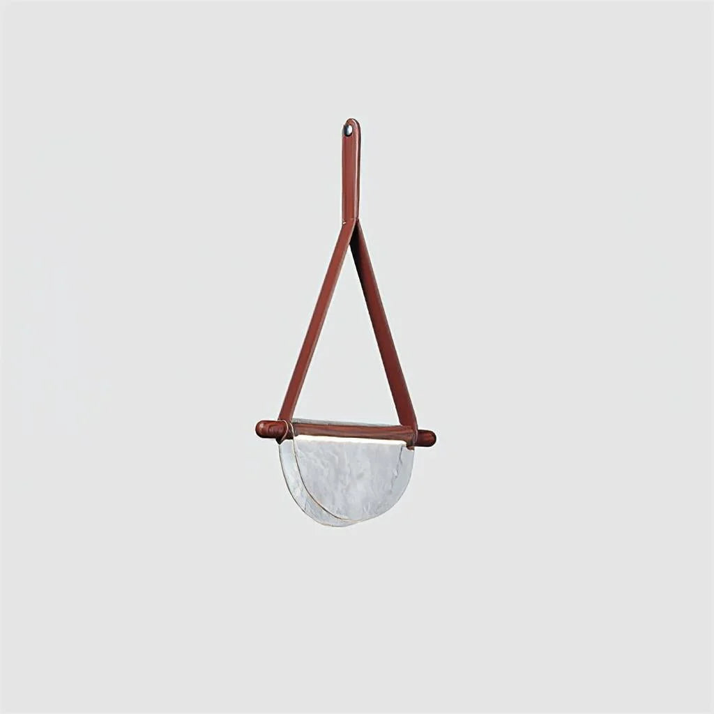 Pendant Lamp | Leather & Wood Body & Integrated LED