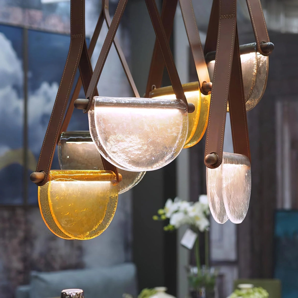 Pendant Lamp | Leather & Wood Body & Integrated LED