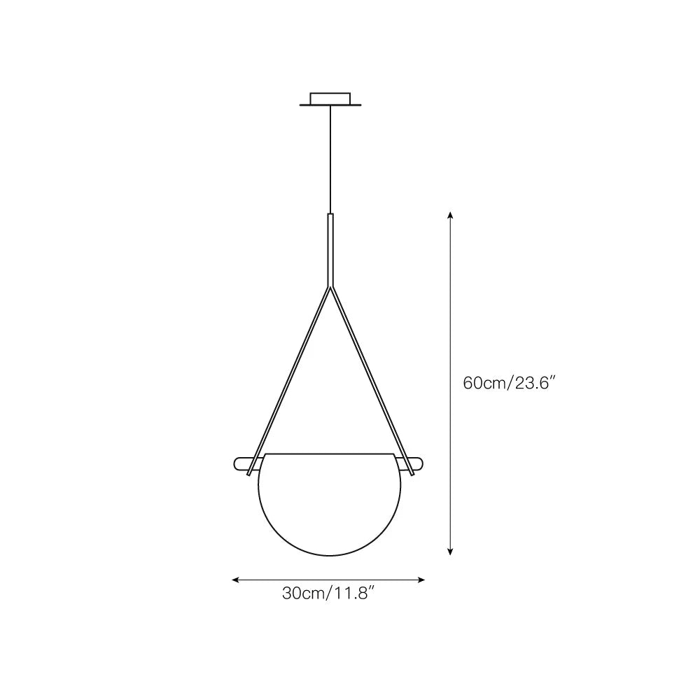 Pendant Lamp | Leather & Wood Body & Integrated LED