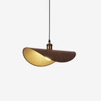 Pendant Lamp | Linen Fabric Shade & Walnut Accent | Dia 35–50 cm