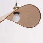 Pendant Lamp | Linen Fabric Shade & Walnut Accent | Dia 35–50 cm