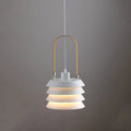 Pendant Lamp | Minimalist Lantern Iron Body & Wood Finish | 20.5 cm Diameter