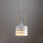 Pendant Lamp | Minimalist Lantern Iron Body & Wood Finish | 20.5 cm Diameter
