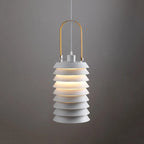 Pendant Lamp | Minimalist Lantern Iron Body & Wood Finish | 20.5 cm Diameter