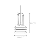 Pendant Lamp | Minimalist Lantern Iron Body & Wood Finish | 20.5 cm Diameter