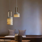 Pendant Lamp | Minimalist Lantern Iron Body & Wood Finish | 20.5 cm Diameter