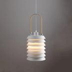 Pendant Lamp | Minimalist Lantern Metal Body & Wood Finish | ∅ 20.5 cm