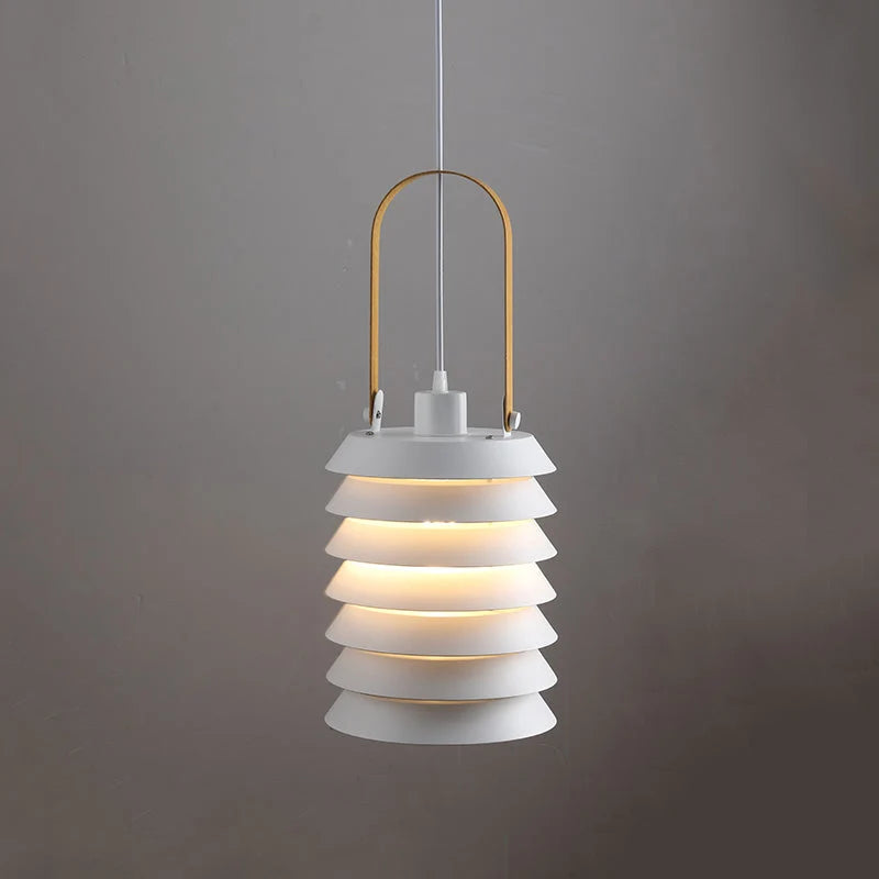 Pendant Lamp | Minimalist Lantern Metal Body & Wood Finish | ∅ 20.5 cm