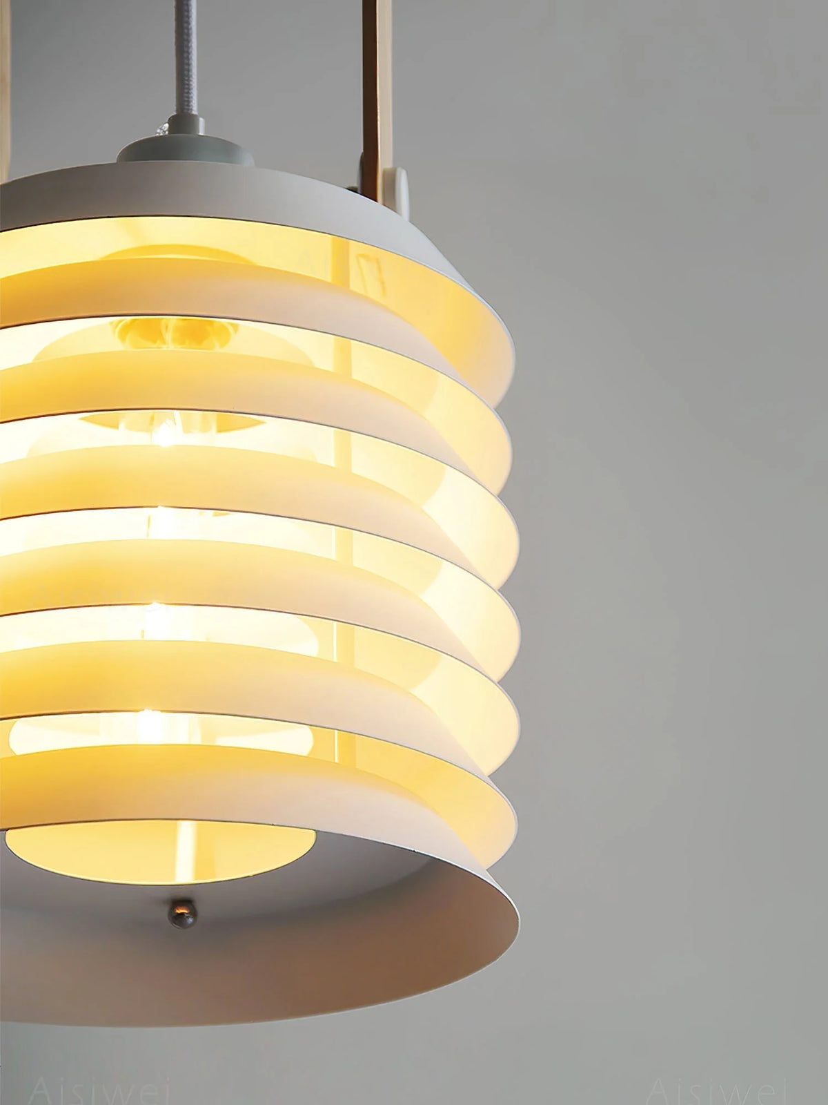 Pendant Lamp | Minimalist Lantern Metal Body & Wood Finish | ∅ 20.5 cm