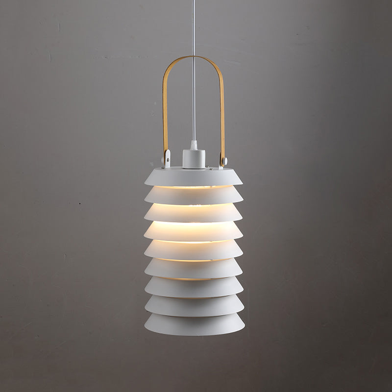 Pendant Lamp | Minimalist Lantern Metal Body & Wood Finish | ∅ 20.5 cm