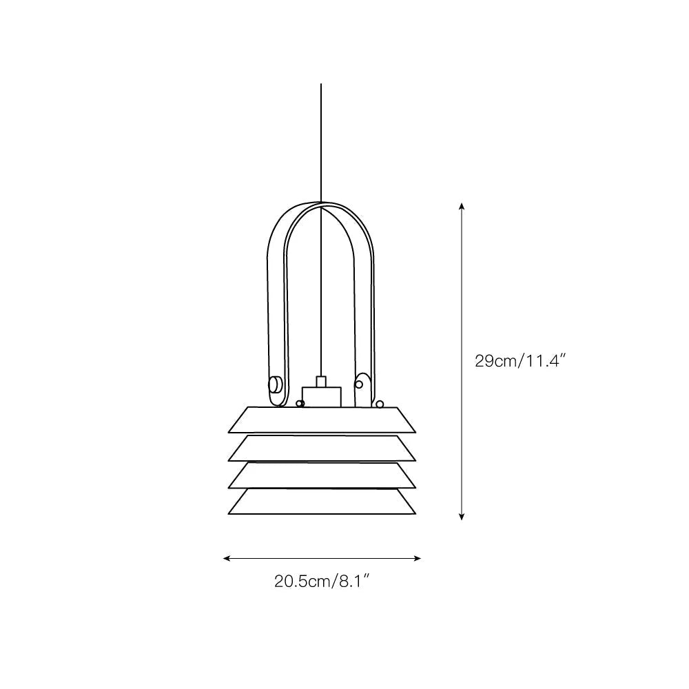 Pendant Lamp | Minimalist Lantern Metal Body & Wood Finish | ∅ 20.5 cm