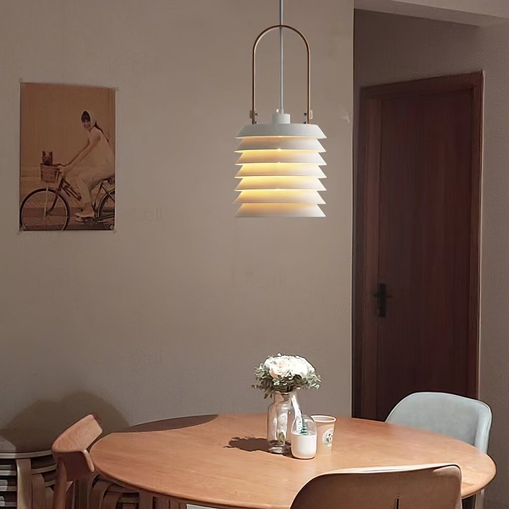 Pendant Lamp | Minimalist Lantern Metal Body & Wood Finish | ∅ 20.5 cm