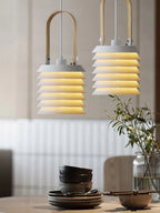 Pendant Lamp | Minimalist Lantern Metal Body & Wood Finish | ∅ 20.5 cm