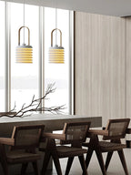Pendant Lamp | Minimalist Lantern Metal Body & Wood Finish | ∅ 20.5 cm