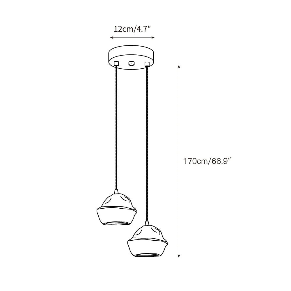 Pendant Lamp | Monkey Bowl Tree-Bark & G9 Socket | 170 cm Cable