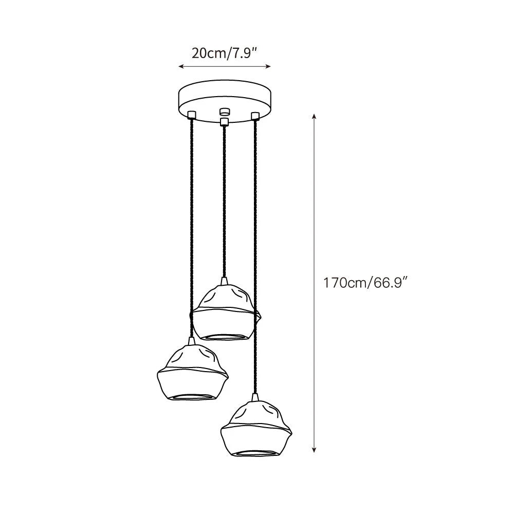Pendant Lamp | Monkey Bowl Tree-Bark & G9 Socket | 170 cm Cable