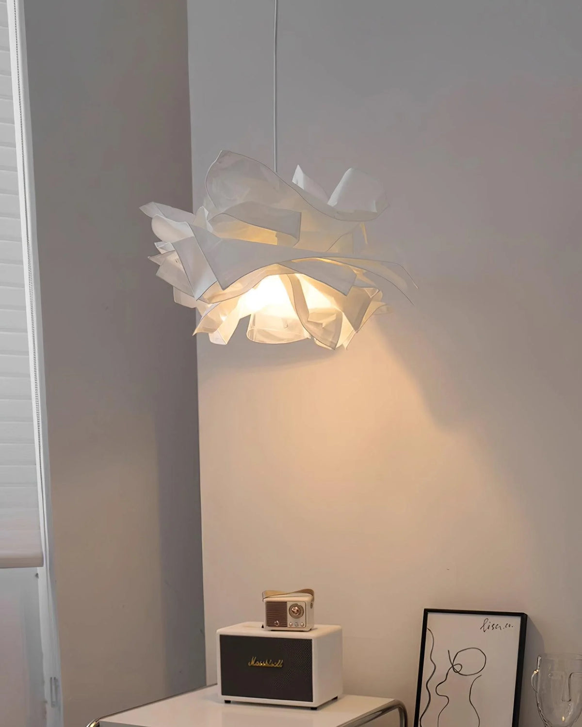 Pendant Lamp | Origami Paper Shade & Metal Frame | 3 Sizes