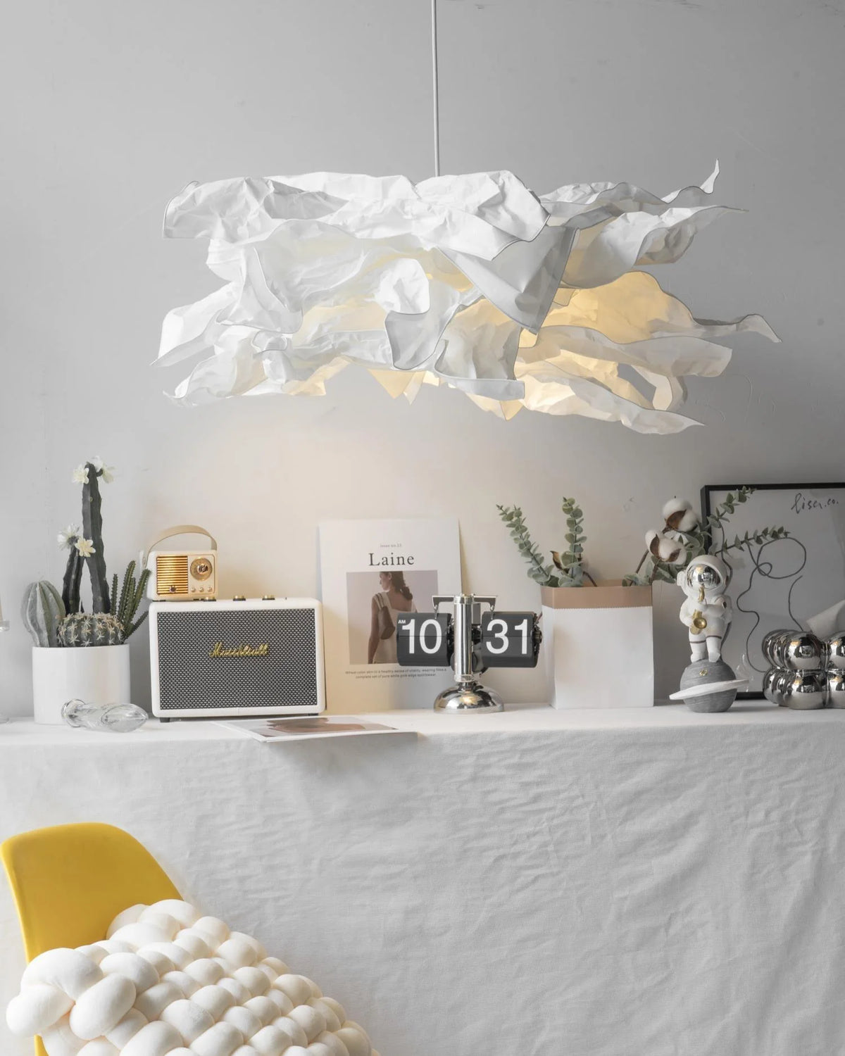 Pendant Lamp | Origami Paper Shade & Metal Frame | 3 Sizes