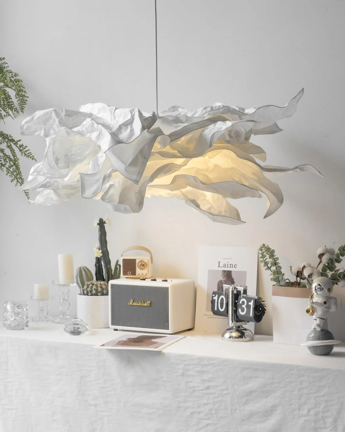 Pendant Lamp | Origami Paper Shade & Metal Frame | 3 Sizes