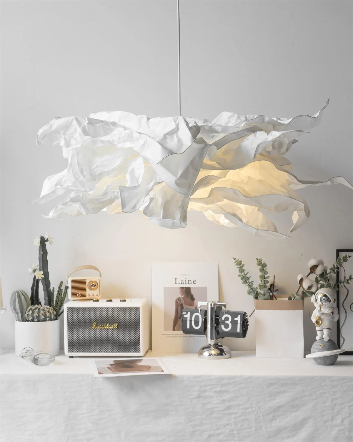 Pendant Lamp | Origami Paper Shade & Metal Frame | 3 Sizes