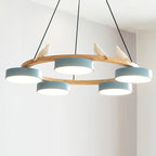 Pendant Lamp | Sculptural Bird Design & Metal & Wood | Adjustable Cord