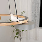 Pendant Lamp | Sculptural Bird Design & Metal & Wood | Adjustable Cord