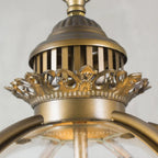 Pendant Lamp | Spherical Glass Globe & Rust Metal Frame