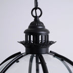 Pendant Lamp | Spherical Glass Globe & Rust Metal Frame