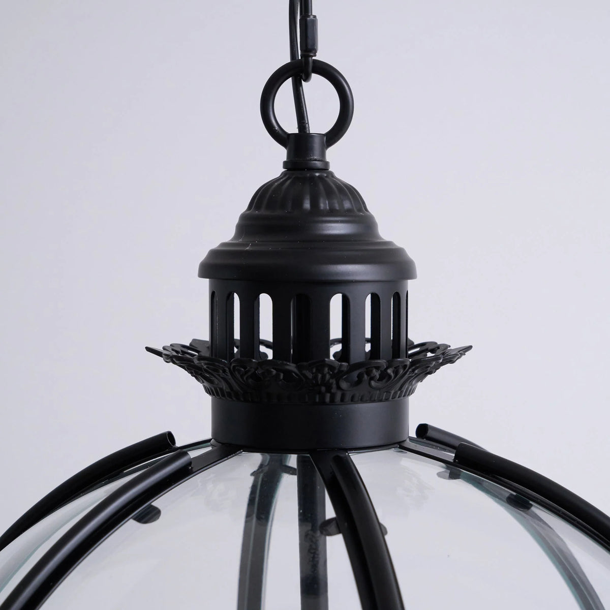 Pendant Lamp | Spherical Glass Globe & Rust Metal Frame