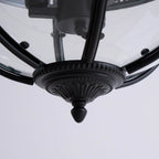 Pendant Lamp | Spherical Glass Globe & Rust Metal Frame