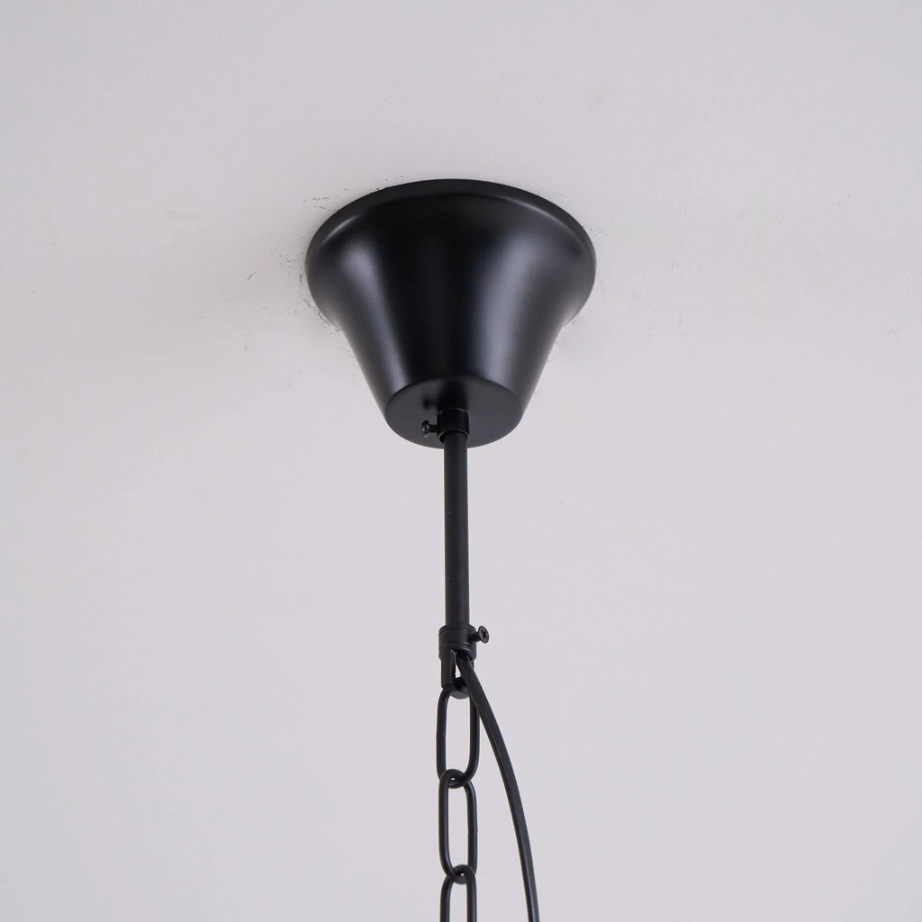 Pendant Lamp | Spherical Glass Globe & Rust Metal Frame