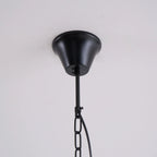Pendant Lamp | Spherical Glass Globe & Rust Metal Frame