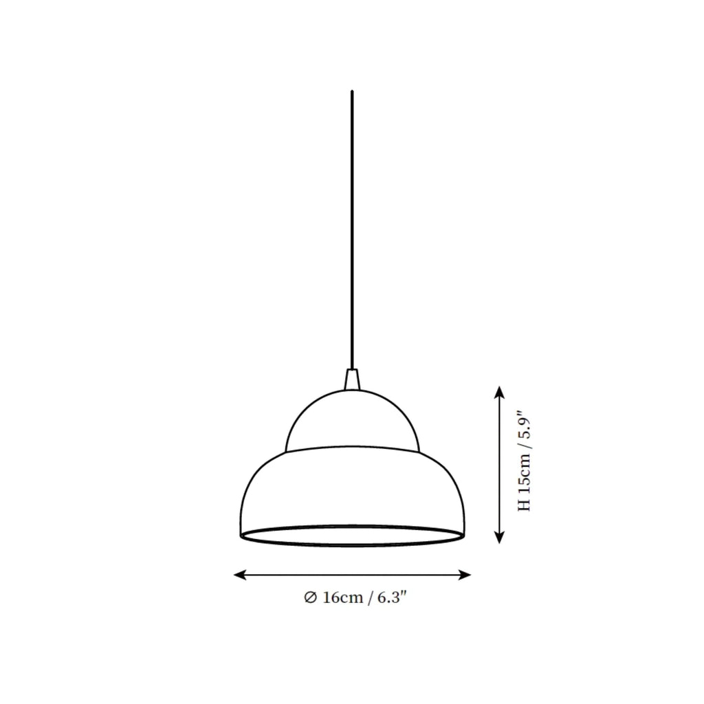 Pendant Lamp | Walnut Wood & Brass Accents | E26/E27 Socket