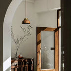 Pendant Lamp | Walnut Wood & Brass Accents | E26/E27 Socket