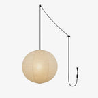 Pendant Lamp | Washi Paper Shade & Metal Fixture | Adjustable Cord