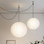 Pendant Lamp | Washi Paper Shade & Metal Fixture | Adjustable Cord