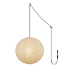 Pendant Lamp | Washi Paper Shade & Metal Fixture | Adjustable Cord