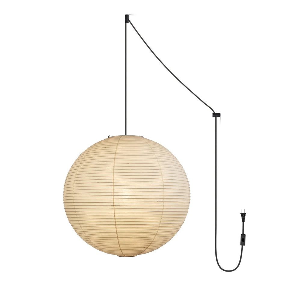 Pendant Lamp | Washi Paper Shade & Metal Fixture | Adjustable Cord