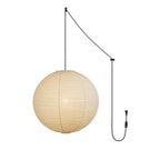 Pendant Lamp | Washi Paper Shade & Metal Fixture | Adjustable Cord