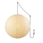Pendant Lamp | Washi Paper Shade & Metal Fixture | Adjustable Cord