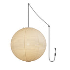 Pendant Lamp | Washi Paper Shade & Metal Fixture | Adjustable Cord