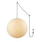 Pendant Lamp | Washi Paper Shade & Metal Fixture | Adjustable Cord