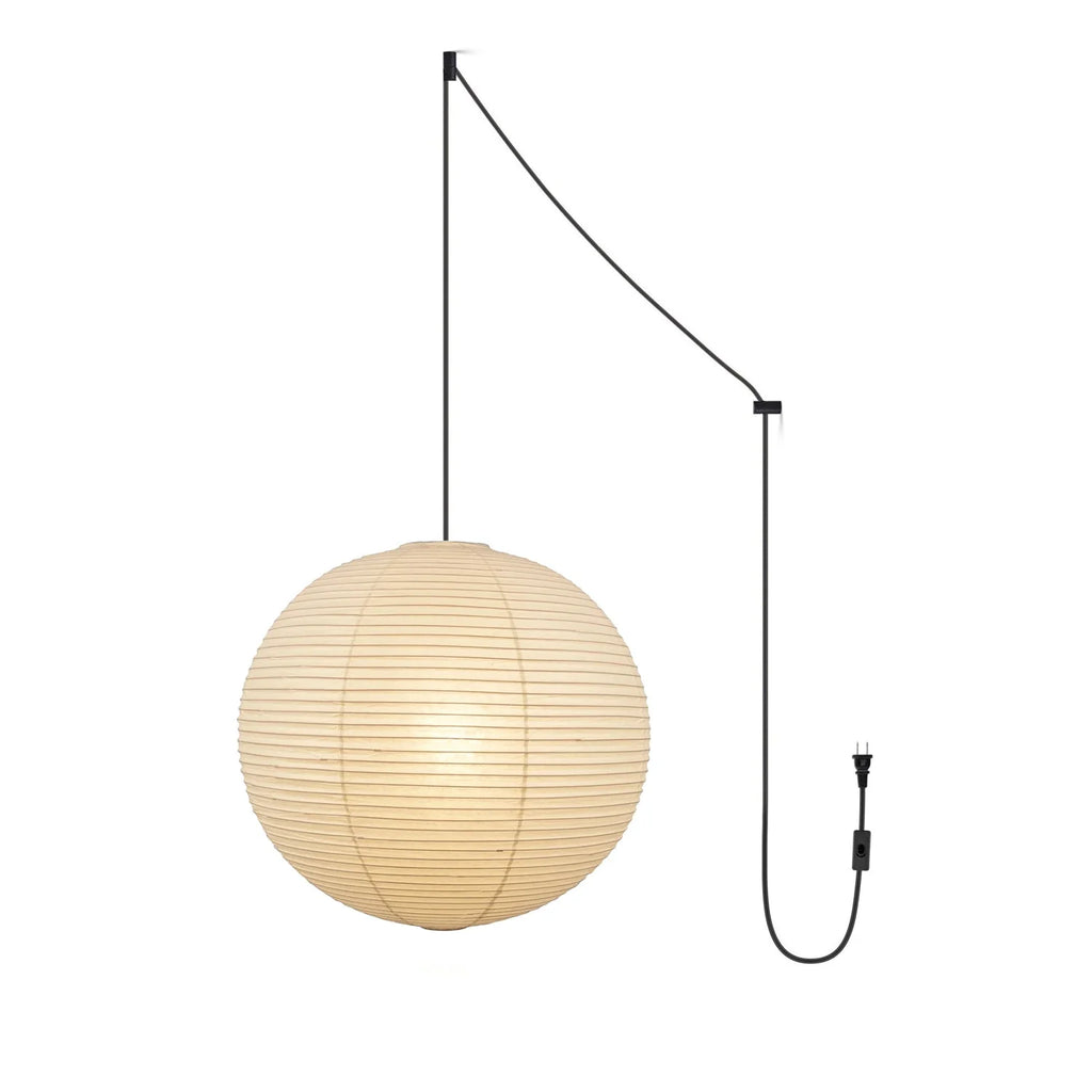 Pendant Lamp | Washi Paper Shade & Metal Fixture | Adjustable Cord
